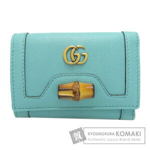 Gucci Diana Bamboo Compact Wallet Bifold Calfskin Leather